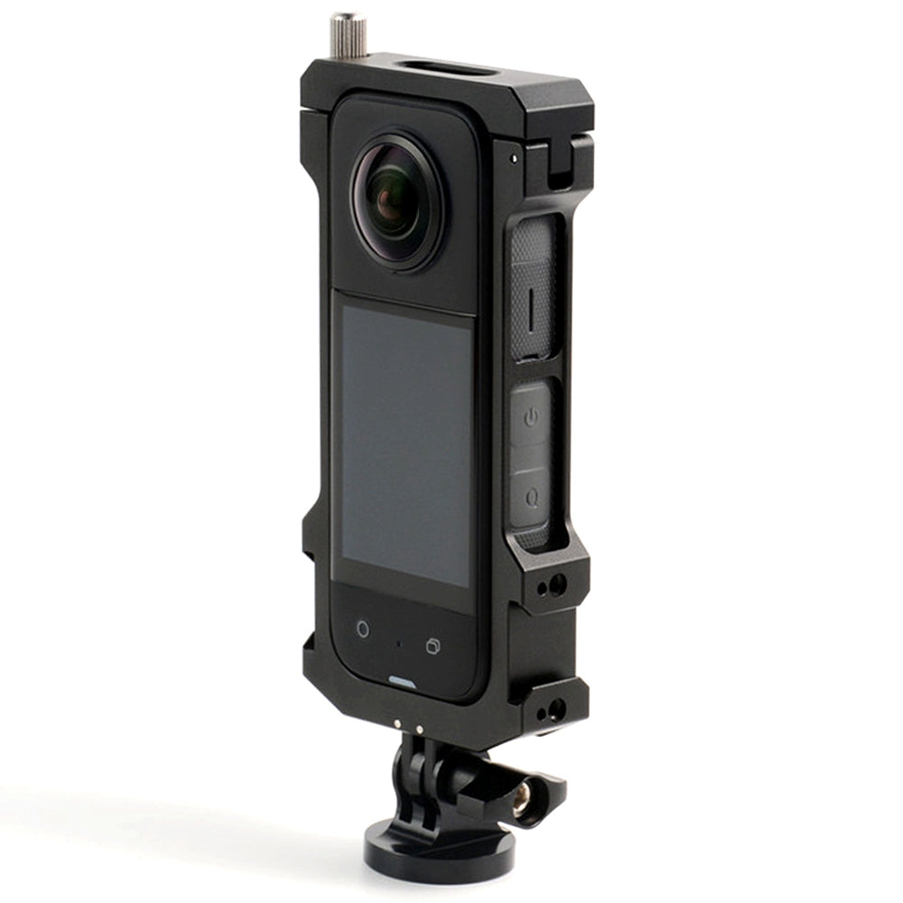 DJI-9567 Frame Cage for Insta360 X3 Camera Protective Case Aluminum Alloy Action Camera Housing with 2 Cold Shoe / 1 / 4inch Adapter