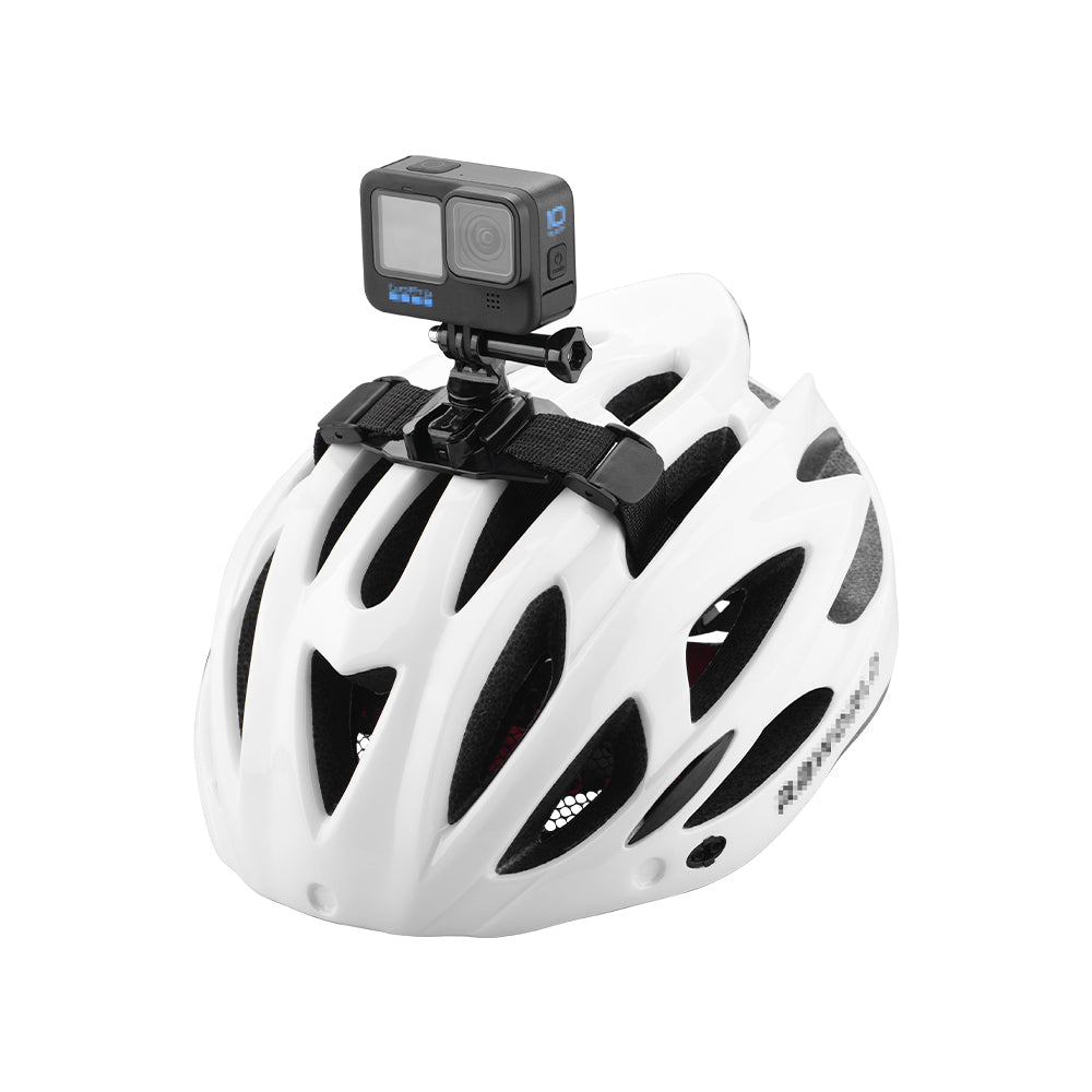 DJI-9025 Bicycle Helmet Strap Adjustable Headband Mounting Adapter with Long Screw for GoPro 10 / 9 / 8 / 7 / 6 / 5 / Osmo Action / Insta360 ONE R