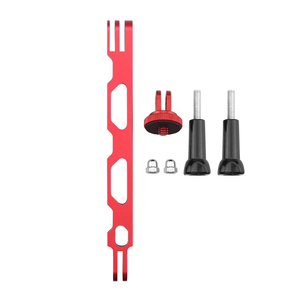 BRDRC DJI-7922 Aluminum Alloy Helmet Extension Arm Bracket Adapter Converter Long Screw Set for Insta360 ONE X2 / X Panoramic Camera - Red