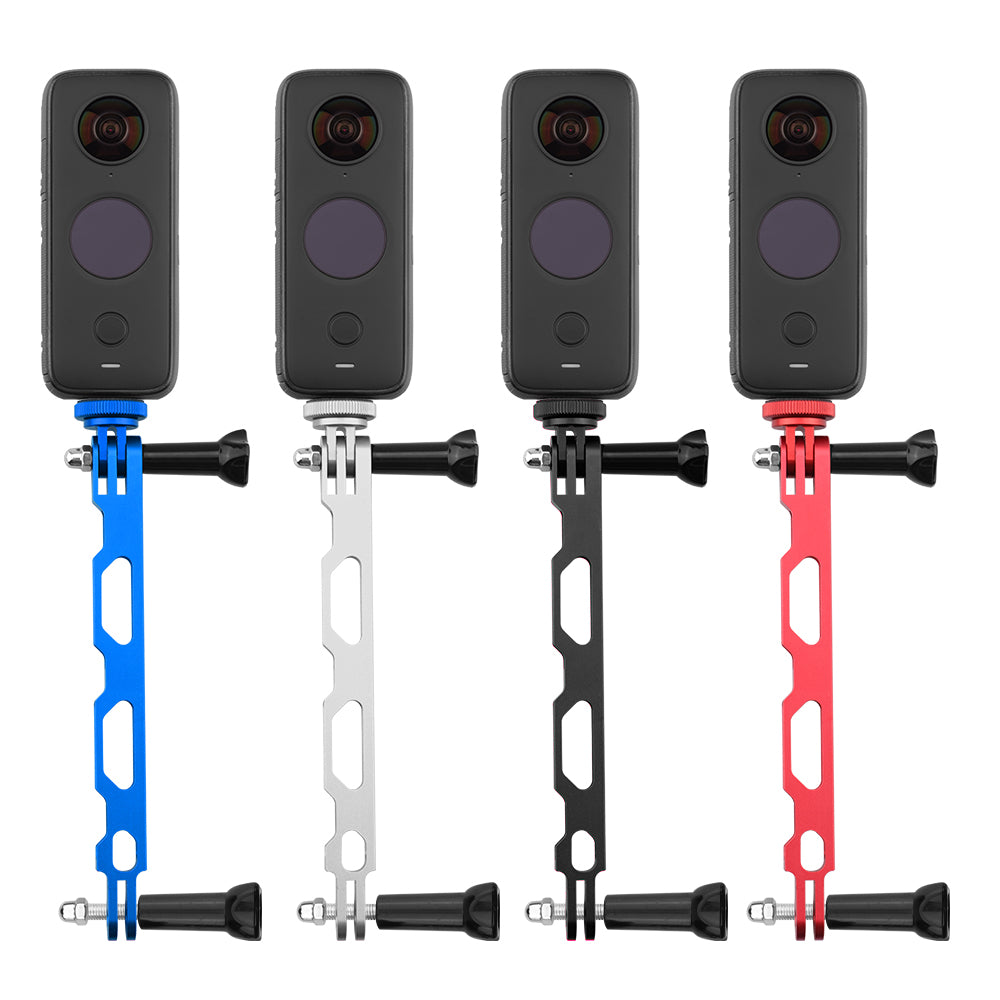 BRDRC DJI-7922 Aluminum Alloy Helmet Extension Arm Bracket Adapter Converter Long Screw Set for Insta360 ONE X2 / X Panoramic Camera - Red