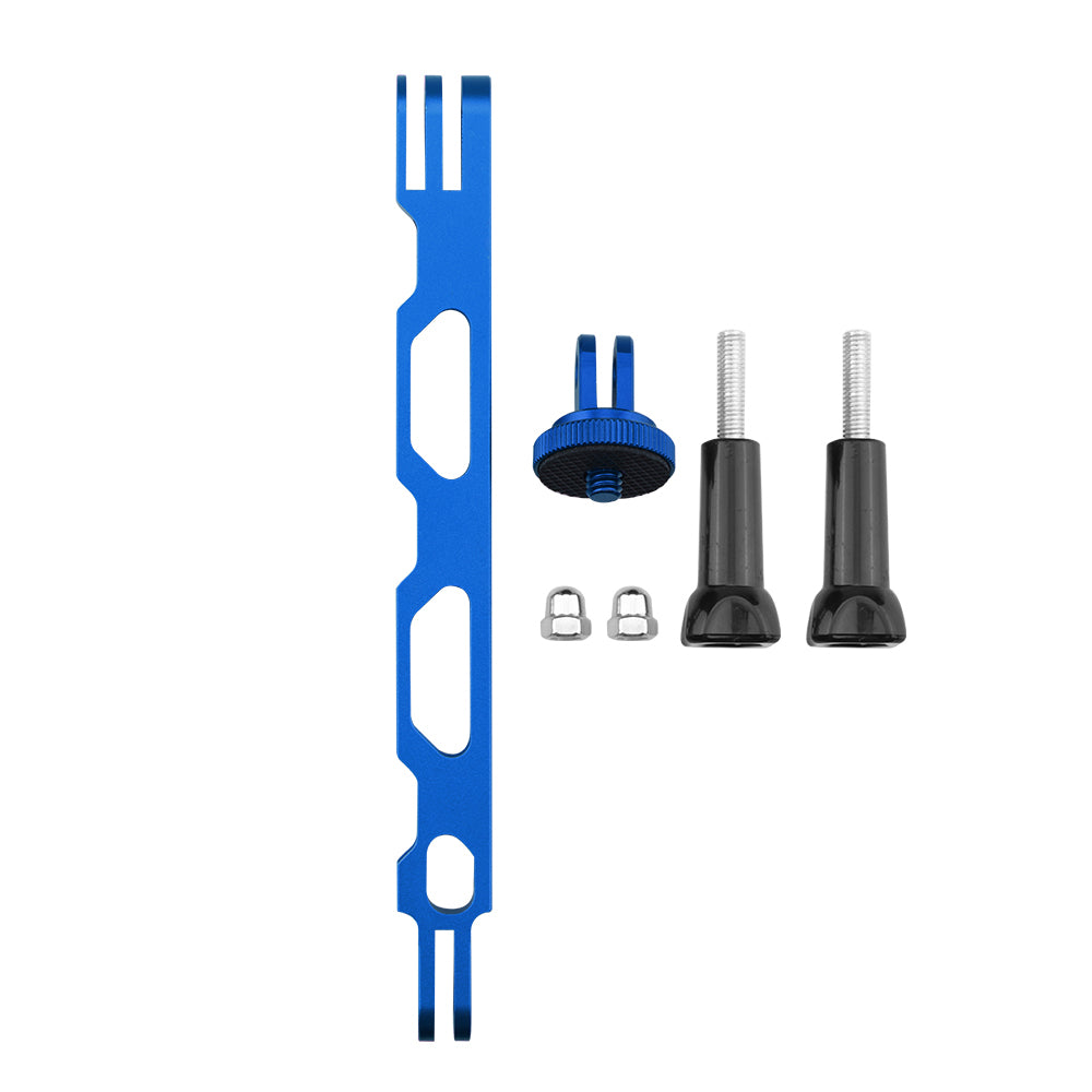 BRDRC DJI-7922 Aluminum Alloy Helmet Extension Arm Bracket Adapter Converter Long Screw Set for Insta360 ONE X2 / X Panoramic Camera - Blue