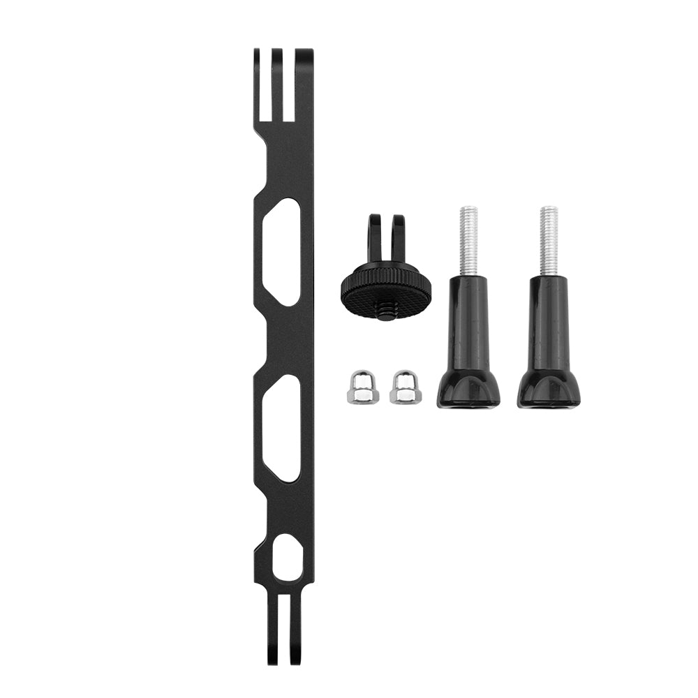 BRDRC DJI-7922 Aluminum Alloy Helmet Extension Arm Bracket Adapter Converter Long Screw Set for Insta360 ONE X2 / X Panoramic Camera - Black