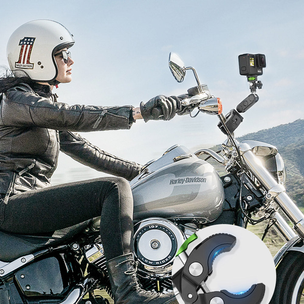 For GoPro Action Sport Camera Motorcycle Bicycle Handlebar Mount Bracket Aluminum Alloy Camera Holder - UBA-R1