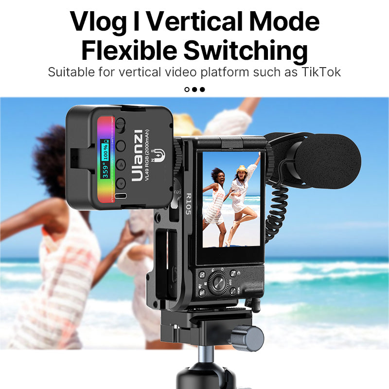 ULANZI R105 For Sony ZV-1F Aluminum Alloy Camera Expansion Plate with 8 1 / 4" Screw Holes