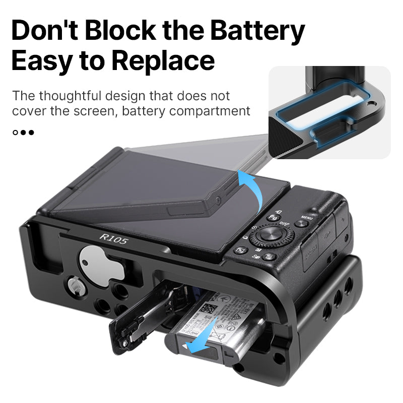 ULANZI R105 For Sony ZV-1F Aluminum Alloy Camera Expansion Plate with 8 1 / 4" Screw Holes