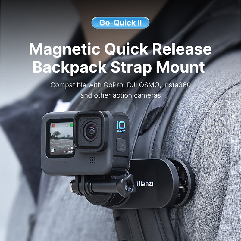 Uniqkart Go Quick II Magnetic Quick Release Backpack Strap Mount for GoPro / DJI OSMO / Insta360 Action Camera