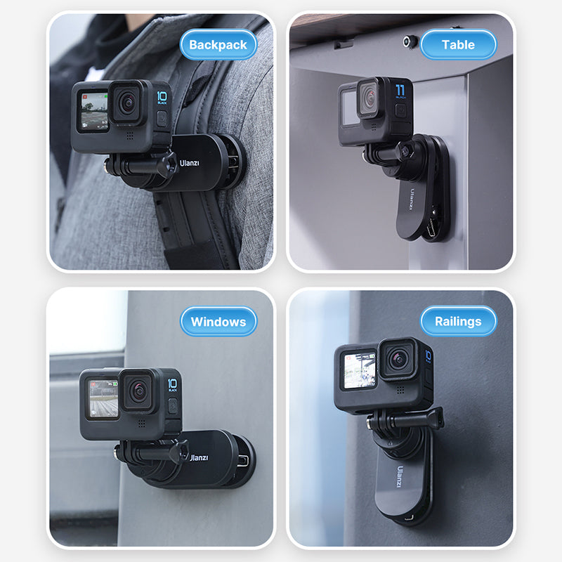 Uniqkart Go Quick II Magnetic Quick Release Backpack Strap Mount for GoPro / DJI OSMO / Insta360 Action Camera