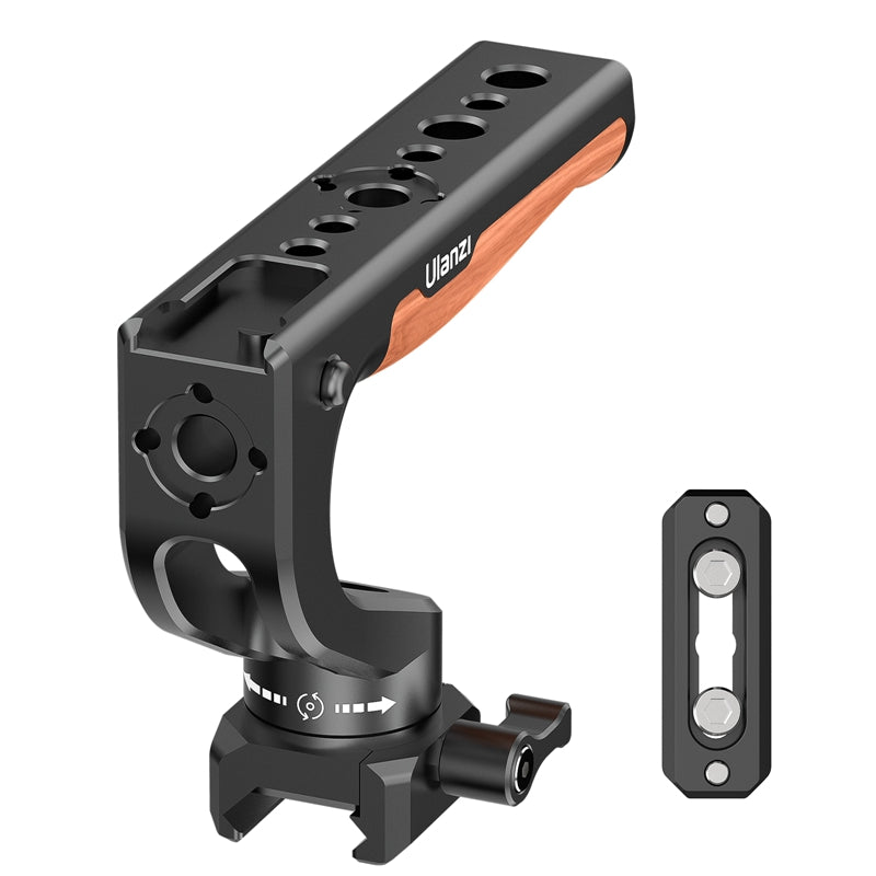 Uniqkart 3171 Easy Installation Camera Rig Top Handle Grip Aluminum Alloy Rosewood DSLR Handle Mount