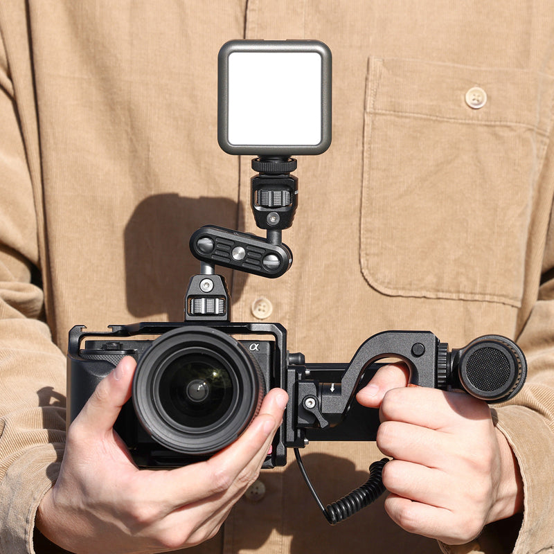 Uniqkart 3171 Easy Installation Camera Rig Top Handle Grip Aluminum Alloy Rosewood DSLR Handle Mount