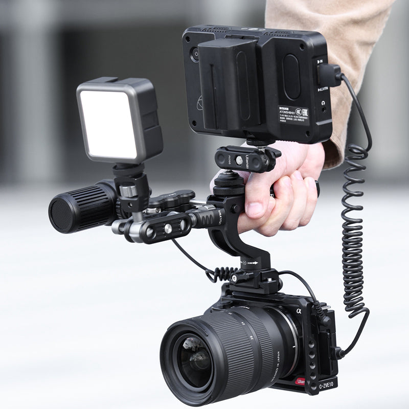 Uniqkart 3171 Easy Installation Camera Rig Top Handle Grip Aluminum Alloy Rosewood DSLR Handle Mount