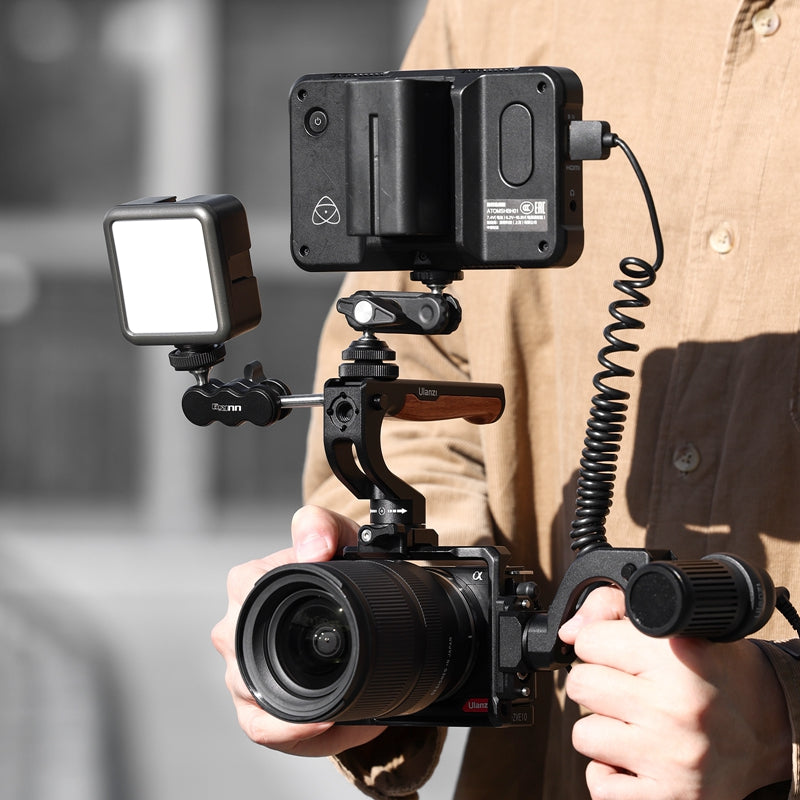 Uniqkart 3171 Easy Installation Camera Rig Top Handle Grip Aluminum Alloy Rosewood DSLR Handle Mount