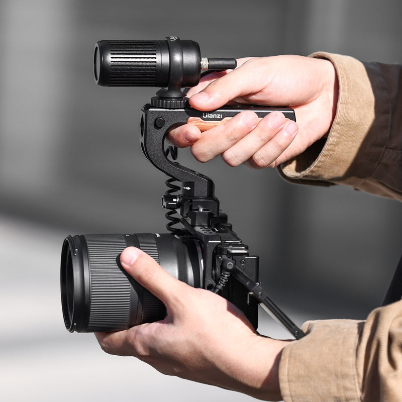 Uniqkart 3171 Easy Installation Camera Rig Top Handle Grip Aluminum Alloy Rosewood DSLR Handle Mount