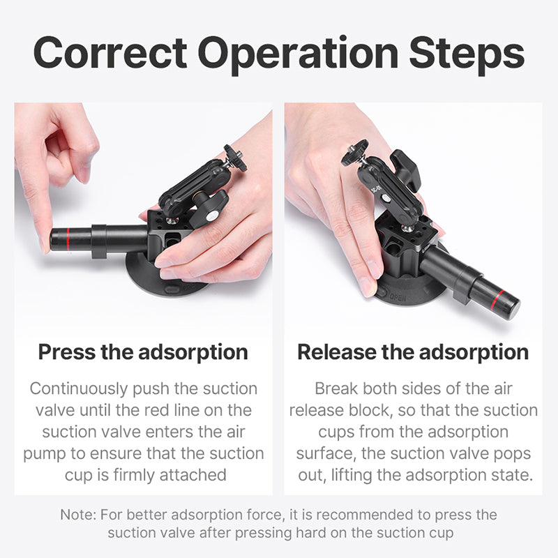 ULANZI SC-01 3-inch Suction Cup Mount for 360° Rotatable Ballheads with Phone Clip for GoPro Hero / iPhone