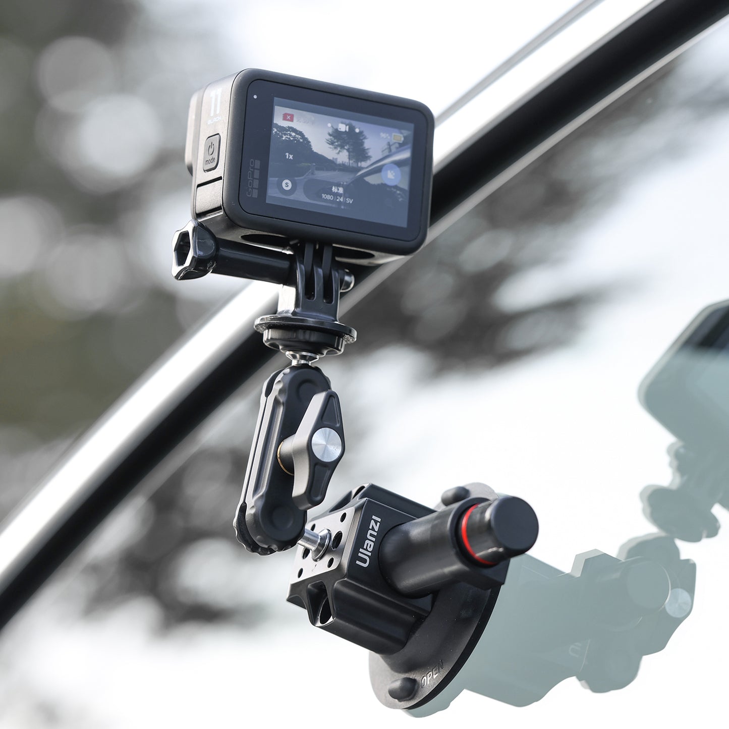 ULANZI SC-01 3-inch Suction Cup Mount for 360° Rotatable Ballheads with Phone Clip for GoPro Hero / iPhone