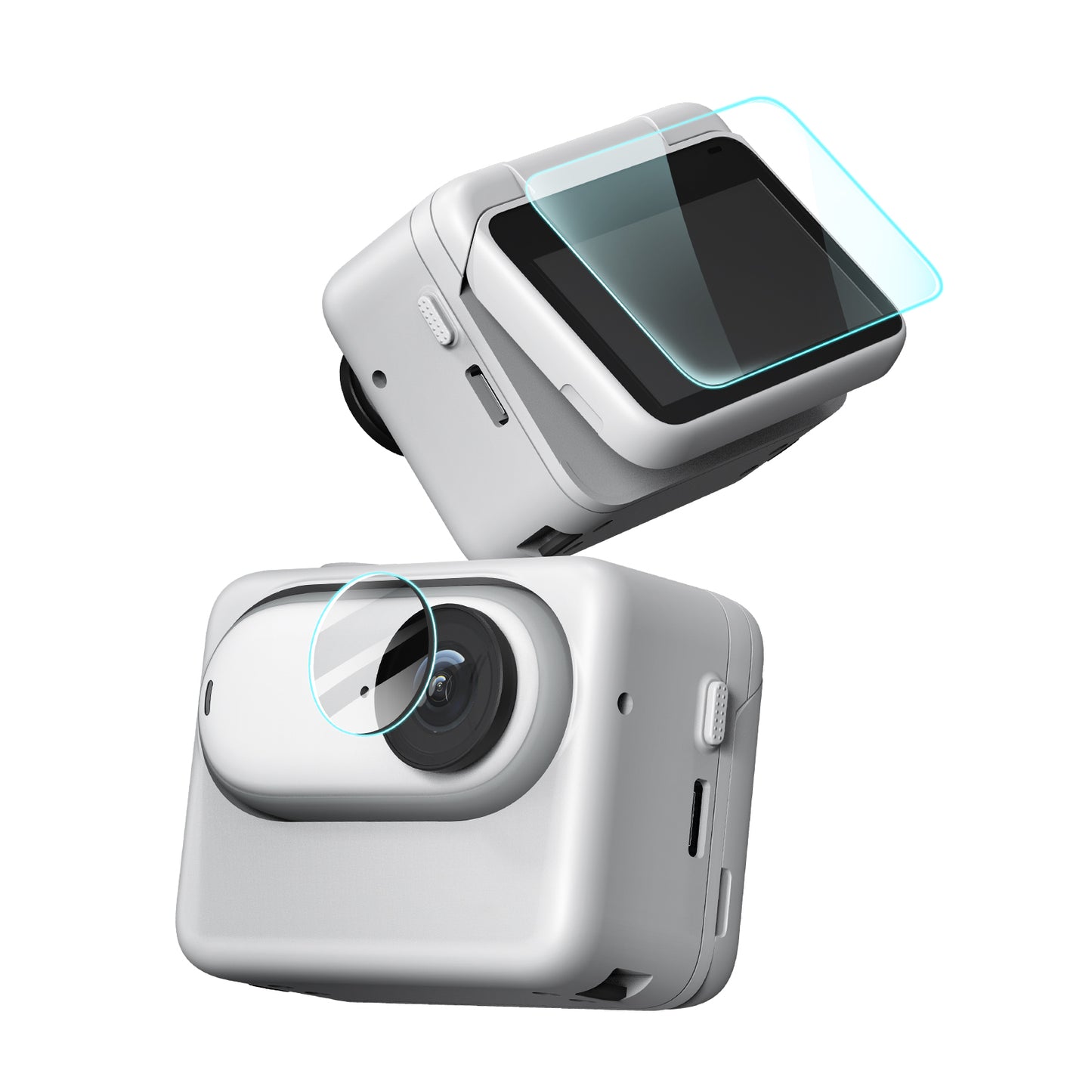 Uniqkart 1Pc For Insta360 GO 3 Action Camera Tempered Glass HD Lens Film + Screen Protector Set