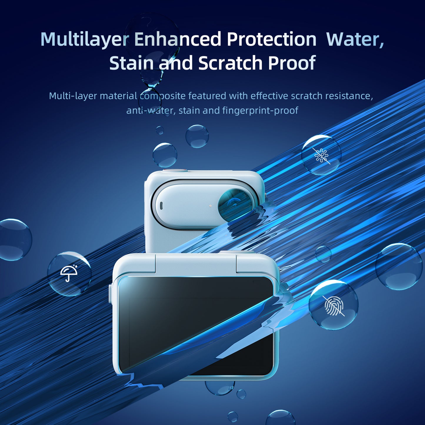 Uniqkart 1Pc For Insta360 GO 3 Action Camera Tempered Glass HD Lens Film + Screen Protector Set