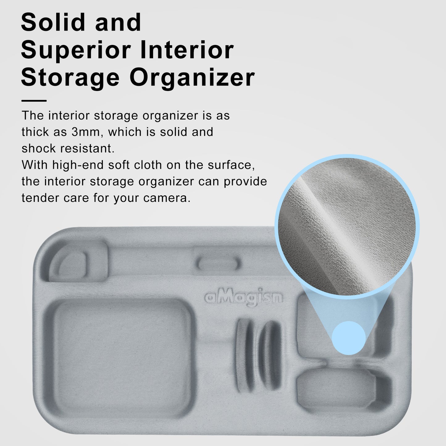 Uniqkart Storage Bag for Insta360 GO 3 Camera EVA+Fleece Carrying Case with Detachable Inner Tray, Size M