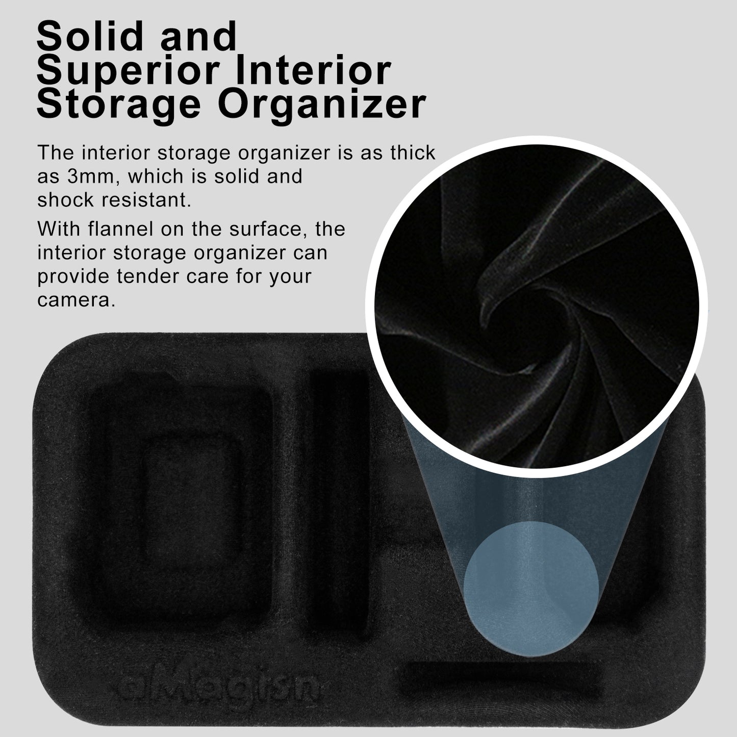 Uniqkart Storage Case for Insta360 GO 3 Action Camera Hard PC Shell with Detachable Inner Tray, Size S - White