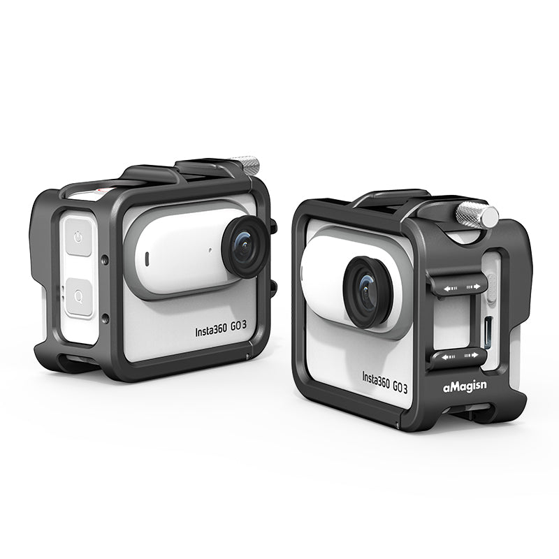 Uniqkart For Insta360 GO 3 Aluminum Alloy Camera Cage Protective Frame Expansion Bracket
