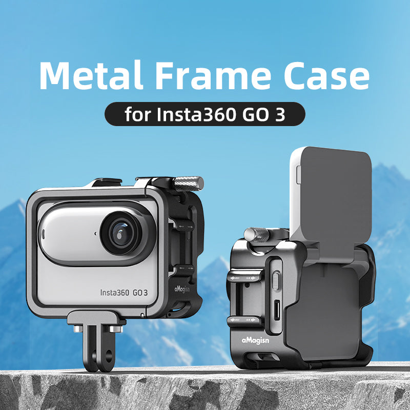 Uniqkart For Insta360 GO 3 Aluminum Alloy Camera Cage Protective Frame Expansion Bracket
