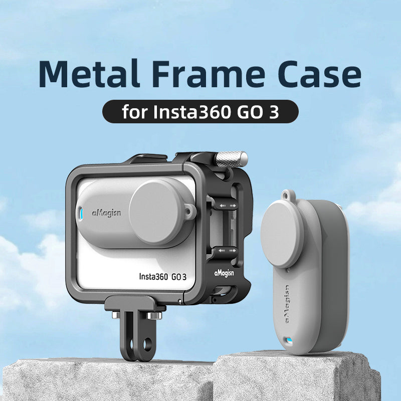 Uniqkart For Insta360 GO 3 Aluminum Alloy Camera Cage Protective Frame Expansion Bracket