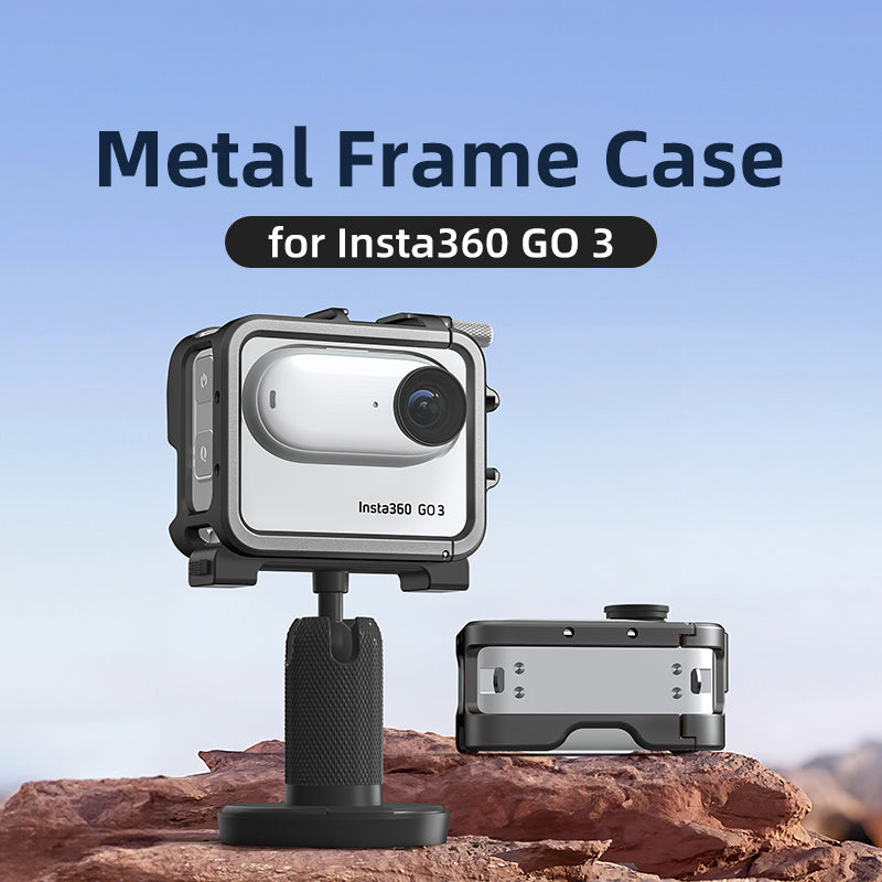 Uniqkart For Insta360 GO 3 Aluminum Alloy Camera Cage Protective Frame Expansion Bracket