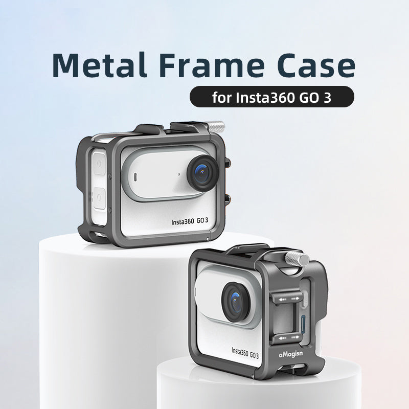 Uniqkart For Insta360 GO 3 Aluminum Alloy Camera Cage Protective Frame Expansion Bracket