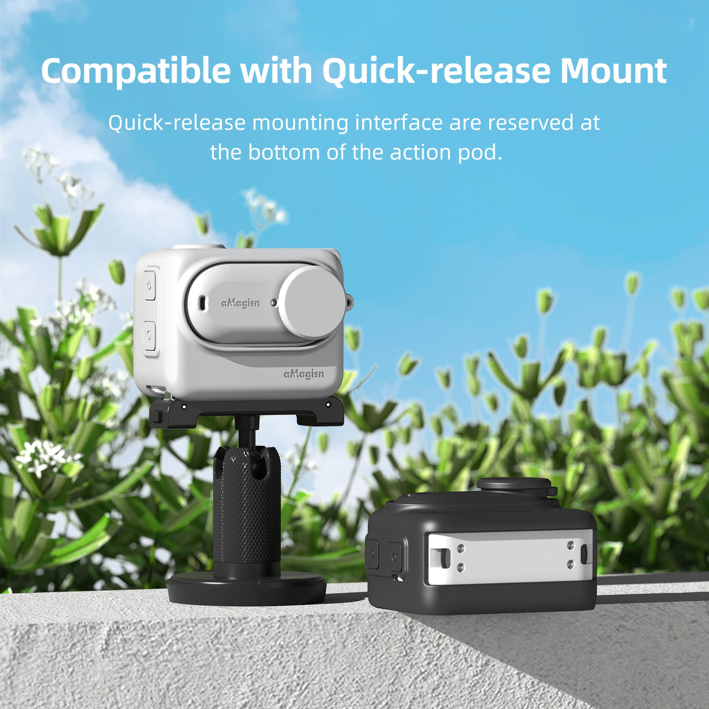 Uniqkart For Insta360 GO 3 Silicone Anti-drop Case Camera Protective Cover - Black