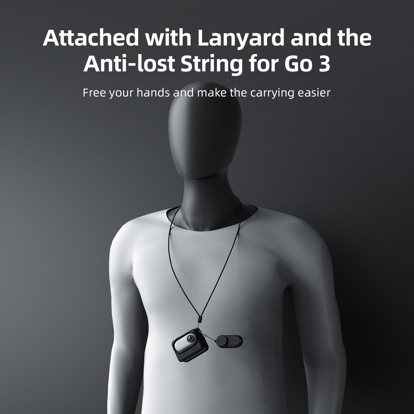 Uniqkart For Insta360 GO 3 Silicone Anti-drop Case Camera Protective Cover - Black