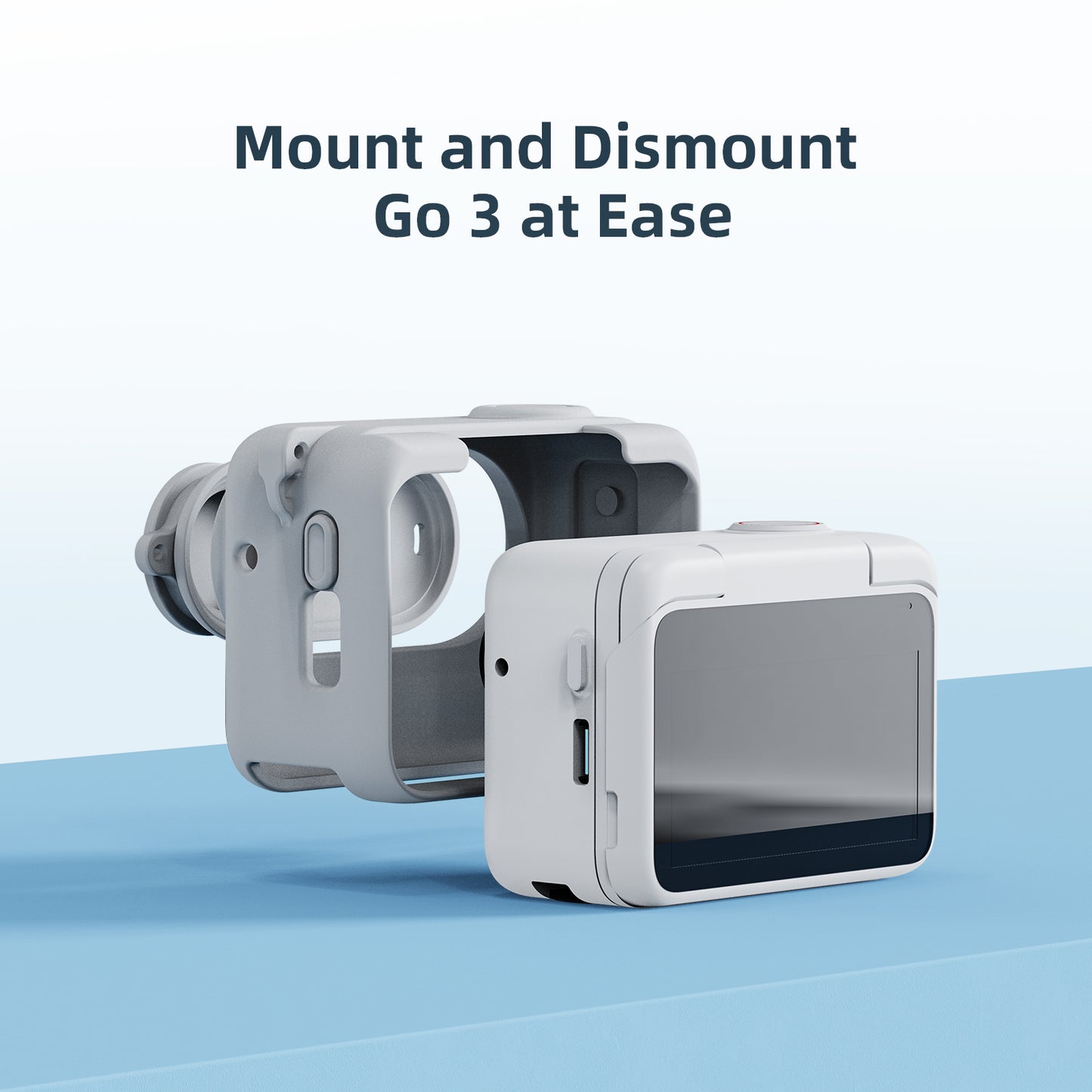 Uniqkart For Insta360 GO 3 Silicone Anti-drop Case Camera Protective Cover - Grey