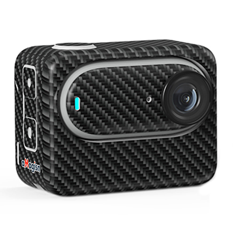 Uniqkart For Insta360 GO 3 Adhesive Pattern Design Sticker Decoration Camera Body Protector Sticky Paper Decor - Carbon Fiber
