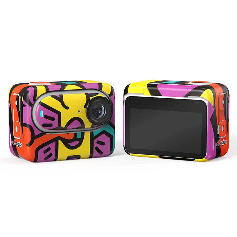 Uniqkart For Insta360 GO 3 Adhesive Pattern Design Sticker Decoration Camera Body Protector Sticky Paper Decor - Graffiti