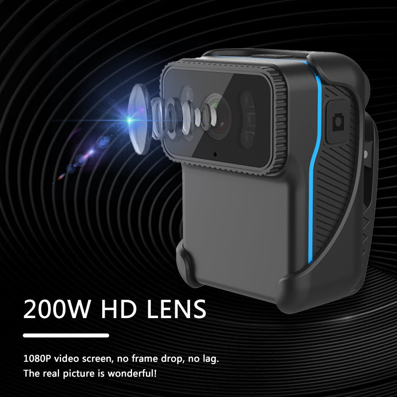 CS02 Portable 1080P Waterproof Full HD WiFi Camera DV Action Camera Law Enforcement Night Vision Video Recorder - Black/Blue