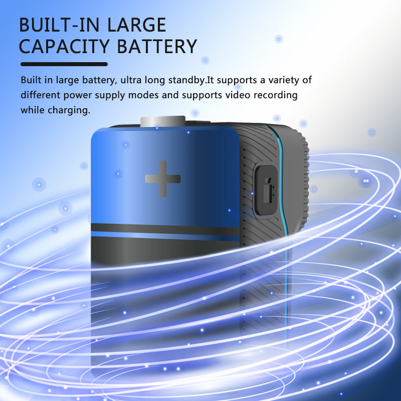 CS02 Portable 1080P Waterproof Full HD WiFi Camera DV Action Camera Law Enforcement Night Vision Video Recorder - Black/Blue