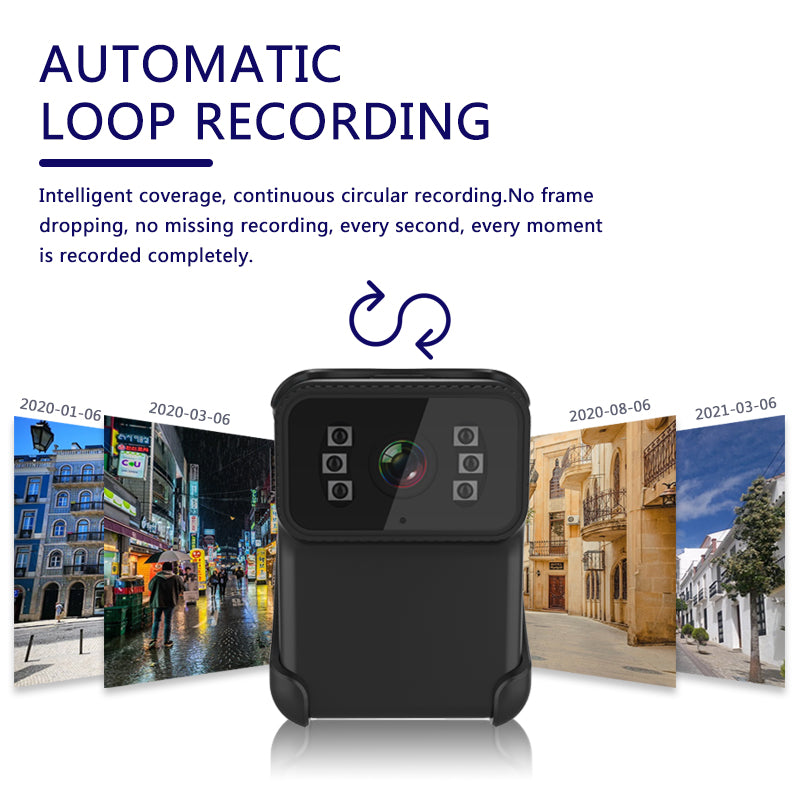 CS02 Portable 1080P Waterproof Full HD WiFi Camera DV Action Camera Law Enforcement Night Vision Video Recorder - Black/Orange