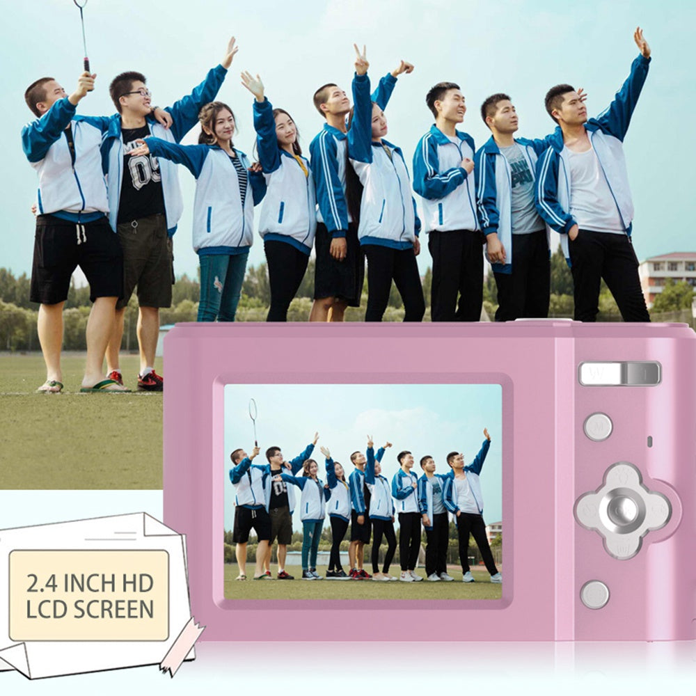 M2 Small HD Digital Camera 2.4 inch IPS Screen Portable Camera Support TF Card for Beginners - Blue