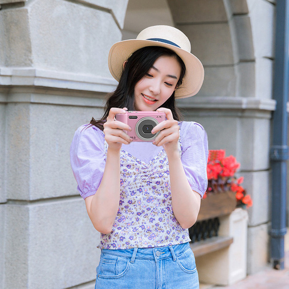 M2 Small HD Digital Camera 2.4 inch IPS Screen Portable Camera Support TF Card for Beginners - Black