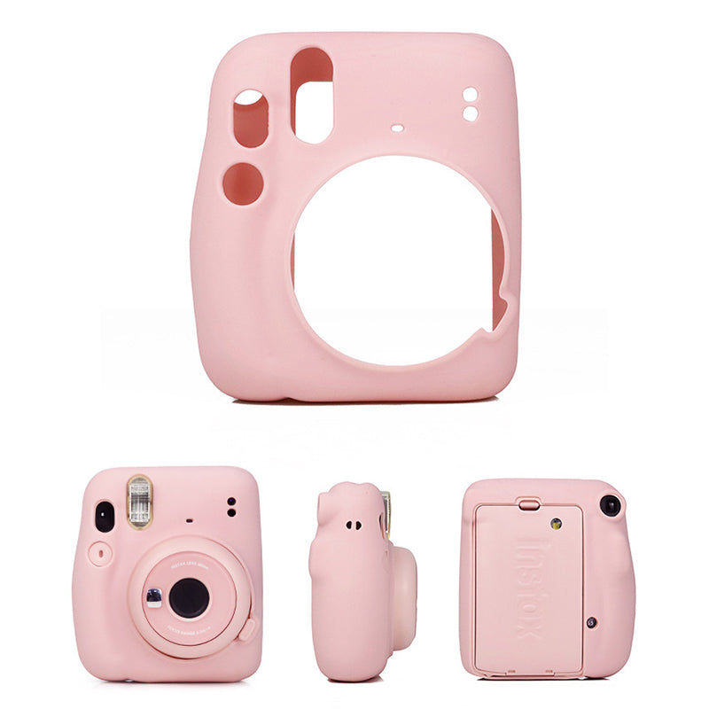Silicone Camera Case for Instax Mini 11 Portable Protective Cover - Pink