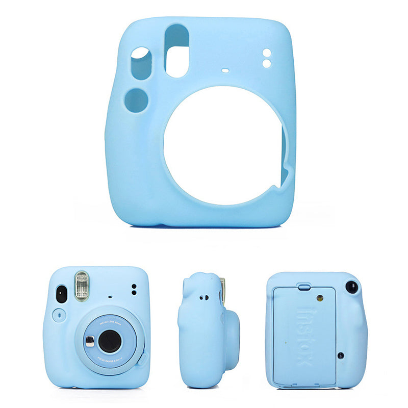 Silicone Camera Case for Instax Mini 11 Portable Protective Cover - Blue