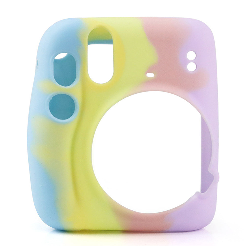 for Fujifilm Instax Mini 11 Instant Camera Colorful Silicone Protective Case Cover - Blue/Yellow/Pink/Purple