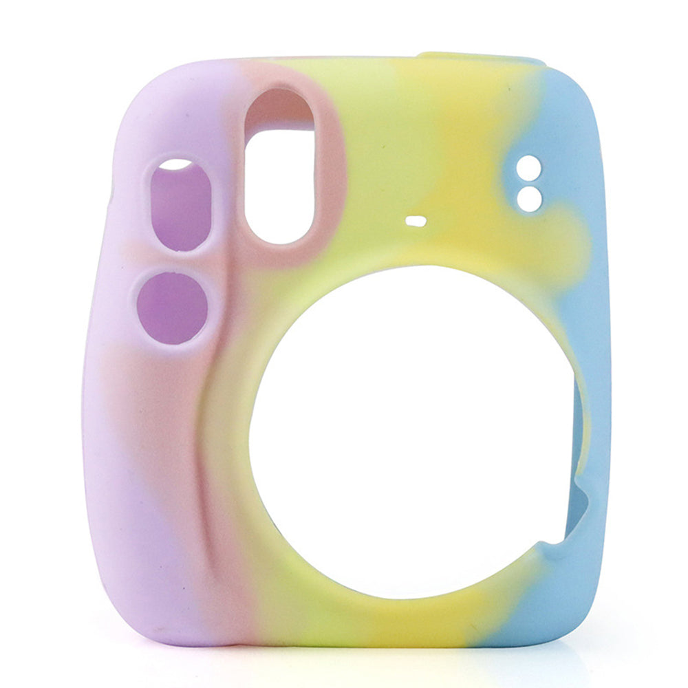 for Fujifilm Instax Mini 11 Instant Camera Colorful Silicone Protective Case Cover - Purple/Pink/Yellow/Blue