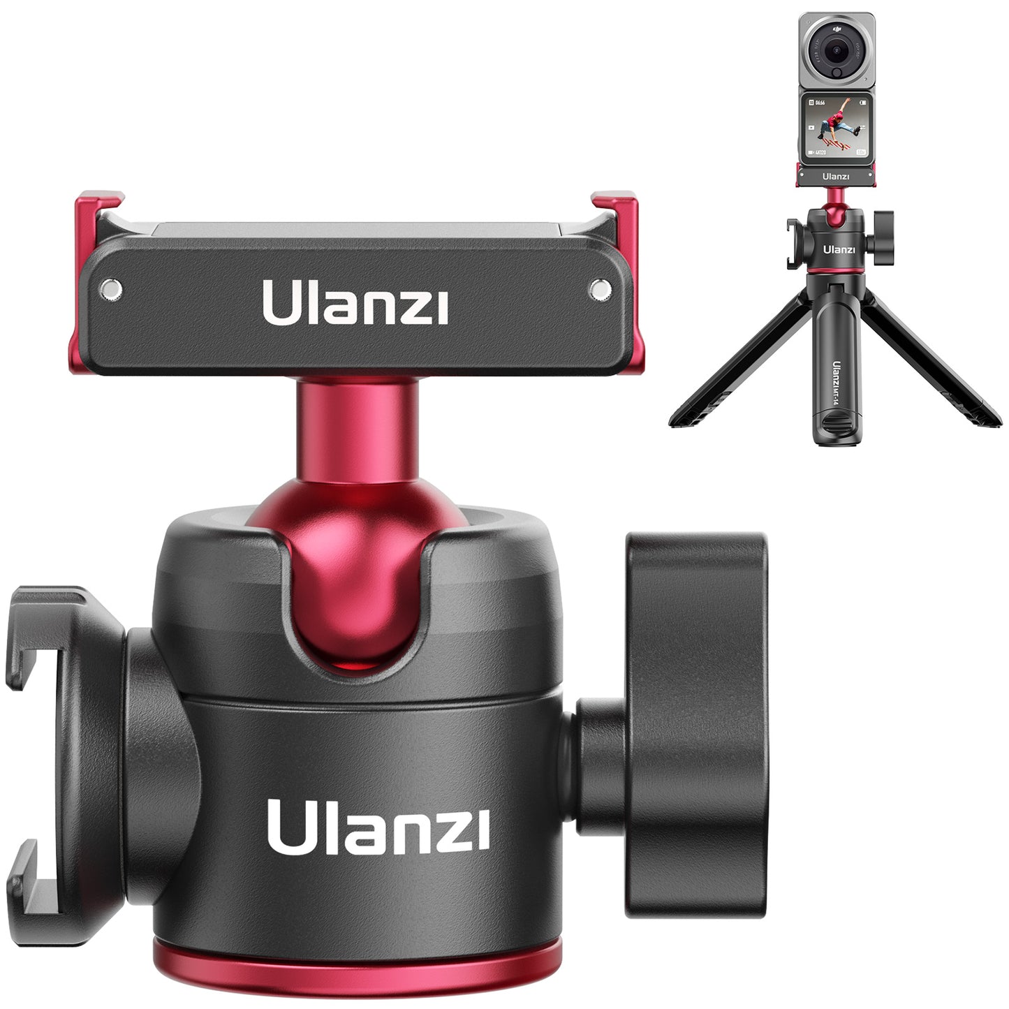 ULANZI U-180 Magnetic Quick Release Ball Head for DJI Action 2 Camera Mount Adapter with 1/4" Screw Port