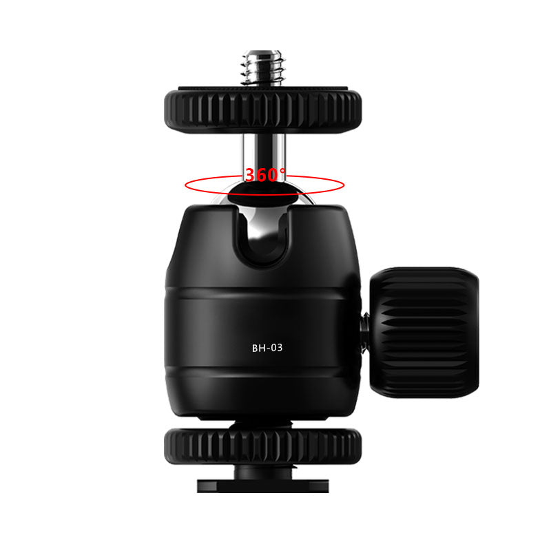 UURIG BH-03 Mini Ball Head Mount Adapter with 1/4" Hot Shoe 360-degree Rotating Gimbal for Camera Cage LED Video Light Monitor