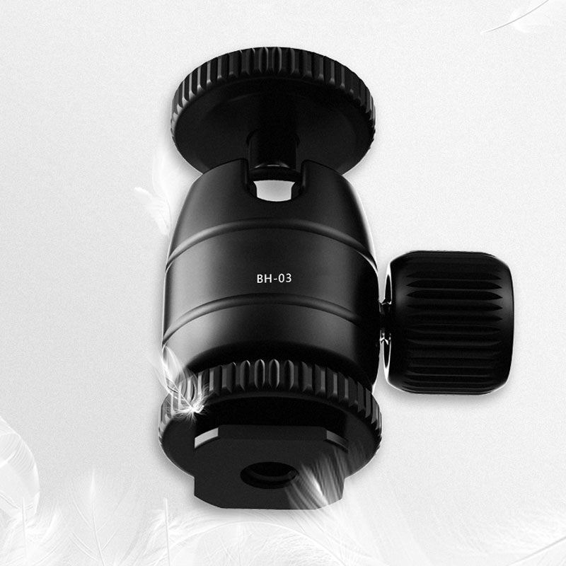 UURIG BH-03 Mini Ball Head Mount Adapter with 1/4" Hot Shoe 360-degree Rotating Gimbal for Camera Cage LED Video Light Monitor