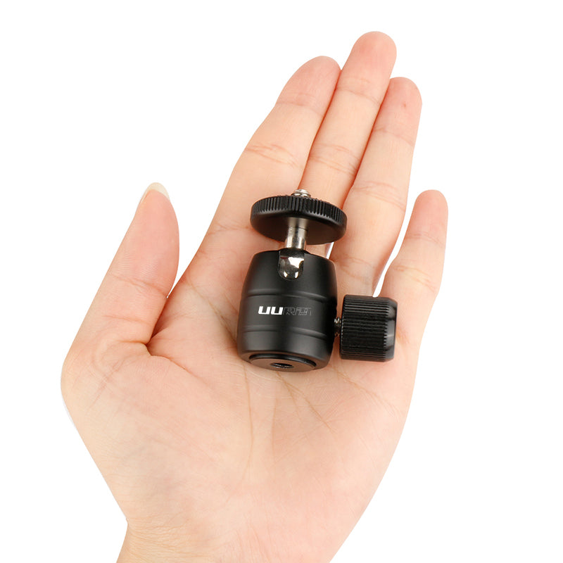 UURIG BH-02 Mini Ball Head Mount Adapter with 1/4" Screw for Camera Cage Monitor 360-degree Rotating Gimbal Camera Accessories