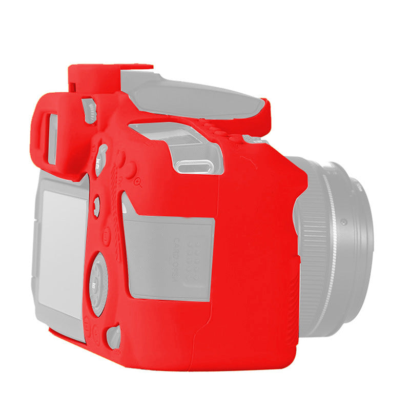 F38600-03 for Canon EOS 90D Soft Silicone Camera Case Protector Anti-drop SLR Camera Body Sleeve Cover - Red