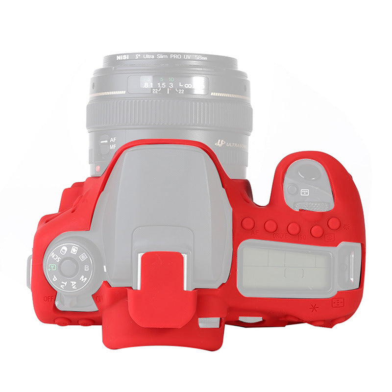 F38600-03 for Canon EOS 90D Soft Silicone Camera Case Protector Anti-drop SLR Camera Body Sleeve Cover - Red