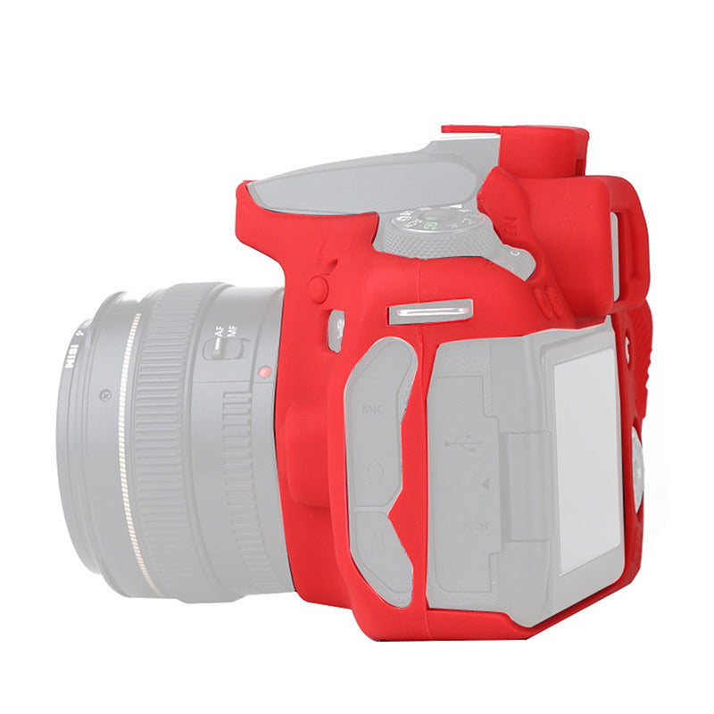 F38600-03 for Canon EOS 90D Soft Silicone Camera Case Protector Anti-drop SLR Camera Body Sleeve Cover - Red