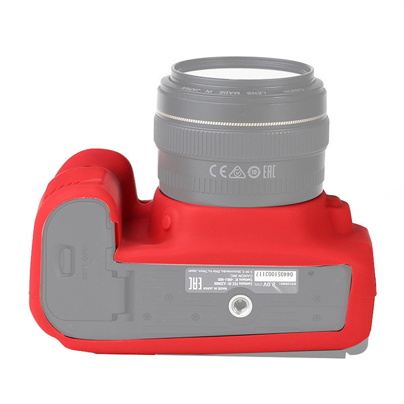 F38600-03 for Canon EOS 90D Soft Silicone Camera Case Protector Anti-drop SLR Camera Body Sleeve Cover - Red