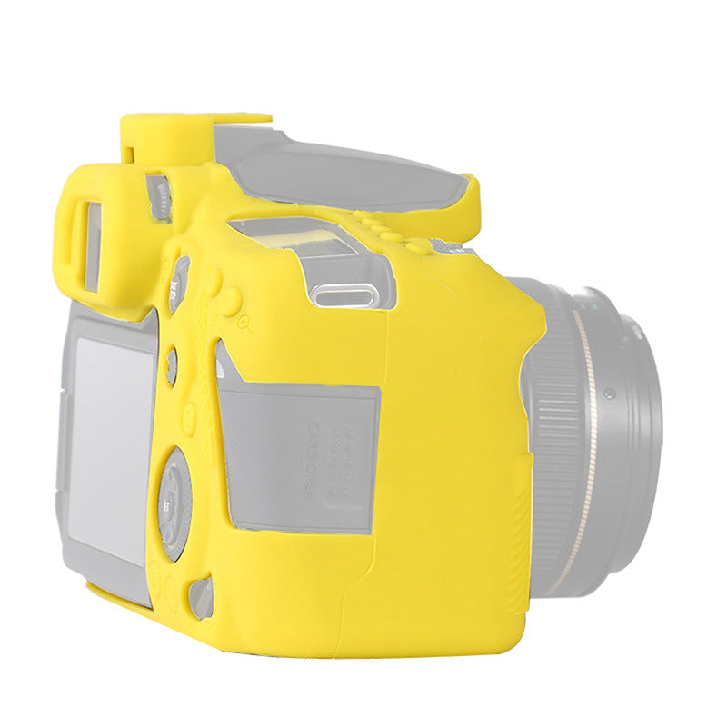 F38600-03 for Canon EOS 90D Soft Silicone Camera Case Protector Anti-drop SLR Camera Body Sleeve Cover - Yellow